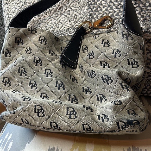 DOONEY & BOURKE Signature Print Black & Tan Satchel Bag~please read! - Picture 8 of 16